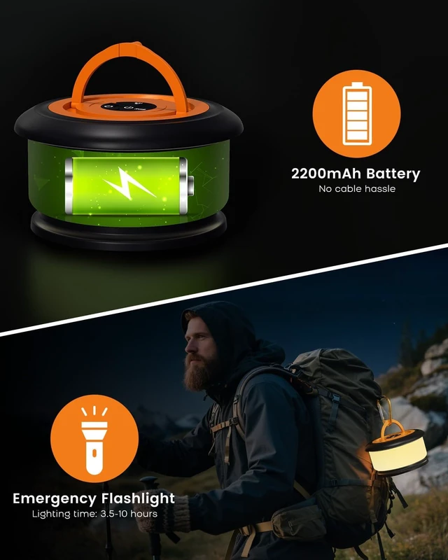Alt view image 6 of 7 - 2-Pack Retractable 4-in-1 Camping String Lights