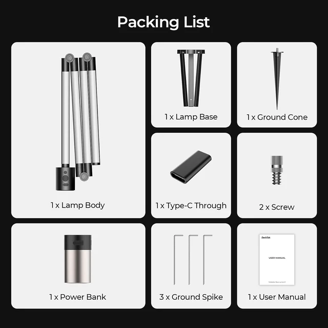 Alt view image 6 of 7 - Smart Rechargeable RGB Camping Light, 53" Foldable Ambient