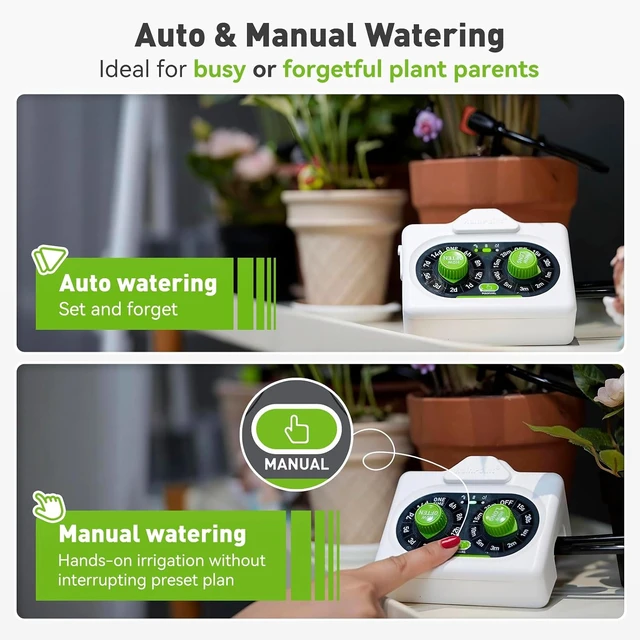 Alt view image 3 of 7 - Automatic Plant Waterer, IP54 Waterproof Drip Irrigation Kit, Battery Powered, Waters 10-15 Plants