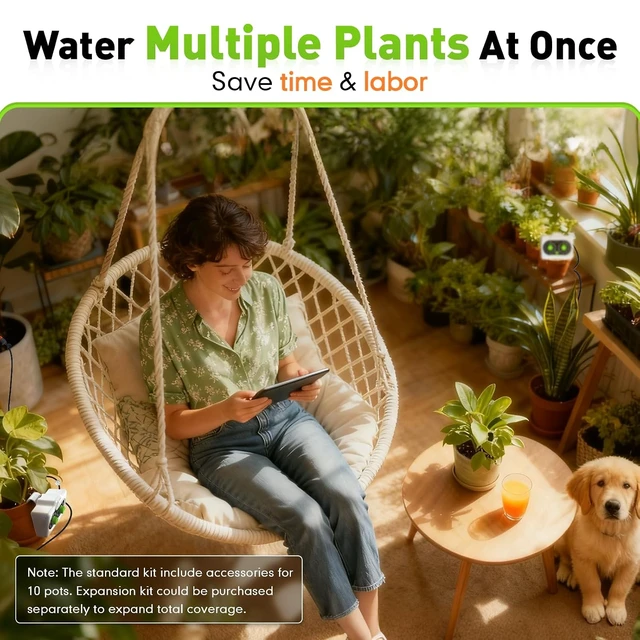 Alt view image 6 of 7 - Automatic Plant Waterer, IP54 Waterproof Drip Irrigation Kit, Battery Powered, Waters 10-15 Plants