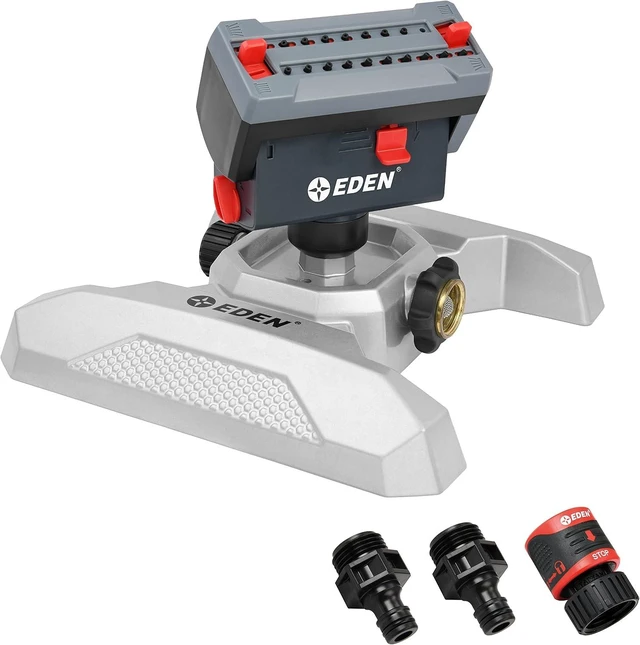 Main image of Metal 4-Way Mini Turbo Oscillating Sprinkler with Quick Connect, 20 Nozzles, 4,000 sq ft