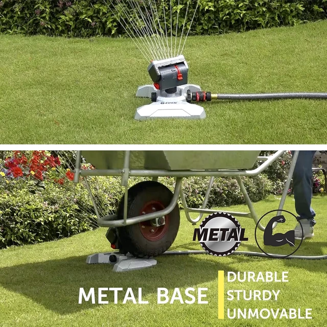 Alt view image 4 of 6 - Metal 4-Way Mini Turbo Oscillating Sprinkler with Quick Connect, 20 Nozzles, 4,000 sq ft