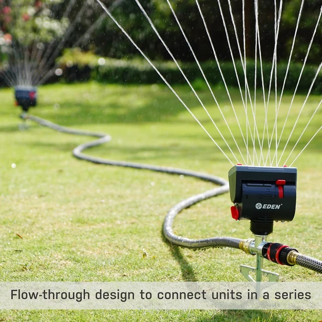 Alt view image 5 of 6 - 4-Way Mini Turbo Oscillating Sprinkler with Step Spike, Heavy Duty, 4,069 sq ft Coverage