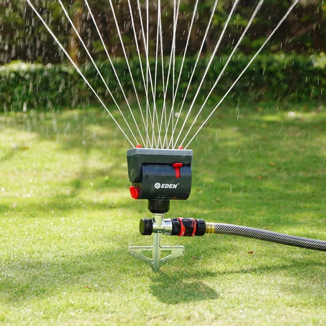 Alt view image 6 of 6 - 4-Way Mini Turbo Oscillating Sprinkler with Step Spike, Heavy Duty, 4,069 sq ft Coverage