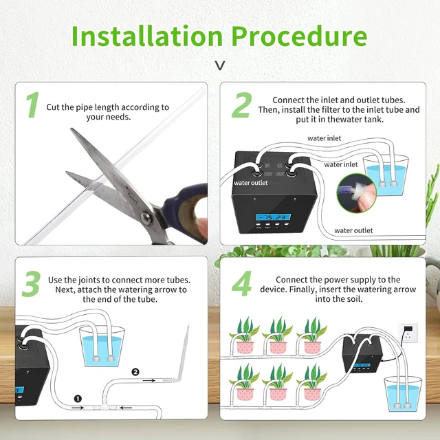Alt view image 5 of 7 - Auto Drip Irrigation Kit with Programmable Timer for up to 20 Indoor Plants