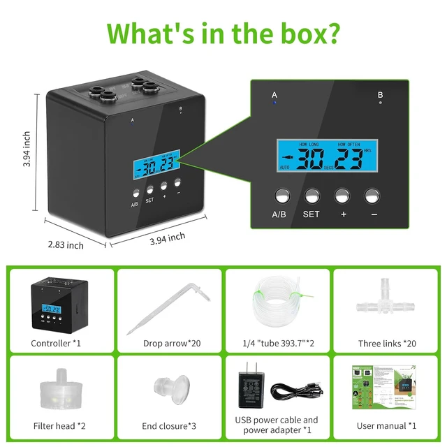 Alt view image 7 of 7 - Auto Drip Irrigation Kit with Programmable Timer for up to 20 Indoor Plants
