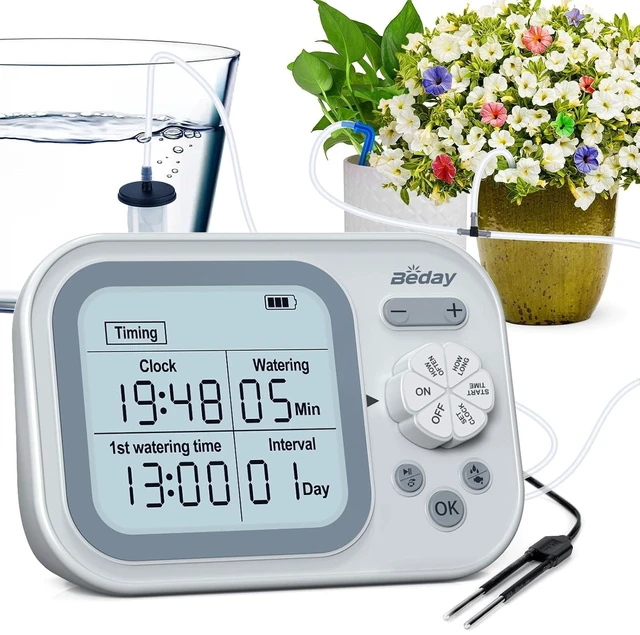 Main image of Automatic Drip Irrigation System for 15 Indoor Plants, Rechargeable Self-Watering with Timer & Humidity Mode