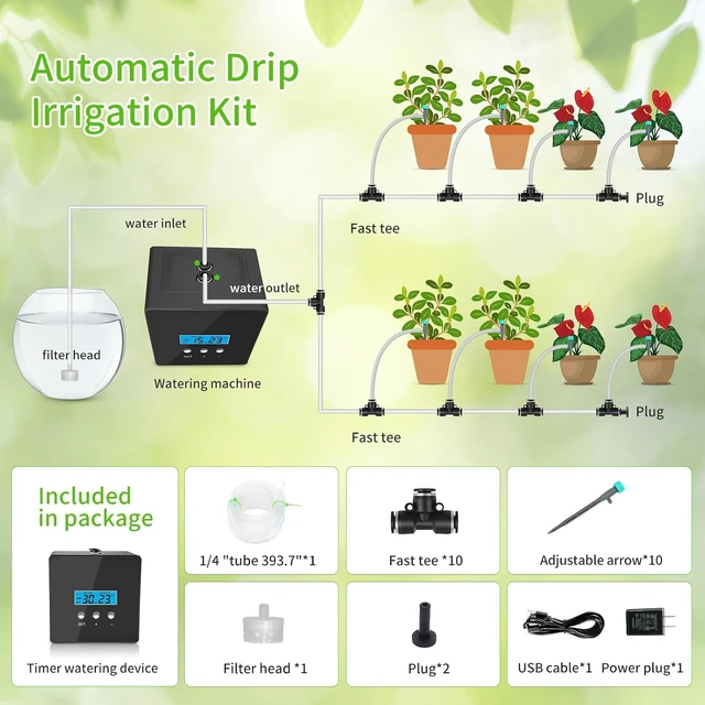 Alt view image 7 of 7 - DIY Automatic Drip Irrigation System with Self-Priming Pump & Programmable Timer
