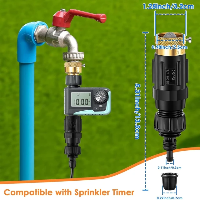 Alt view image 6 of 7 - 8-Pack 25 PSI Pressure Regulator with 1/4" Drip Irrigation Connector