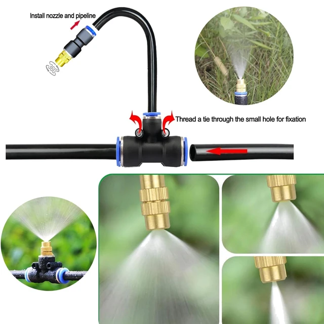 Alt view image 3 of 6 - 82FT Drip Irrigation Kit with 20 Adjustable 360° Sprayers & Atomizing Nozzles for Garden & Lawn