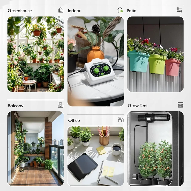 Alt view image 7 of 7 - Automatic Plant Waterer, IP54 Waterproof Drip Irrigation Kit, Battery Powered, Waters 10-15 Plants