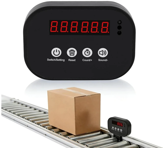 Main image of Wireless Infrared LED Counter, 999999 Count, Rechargeable with Preset Alarm for Conveyor & Gym