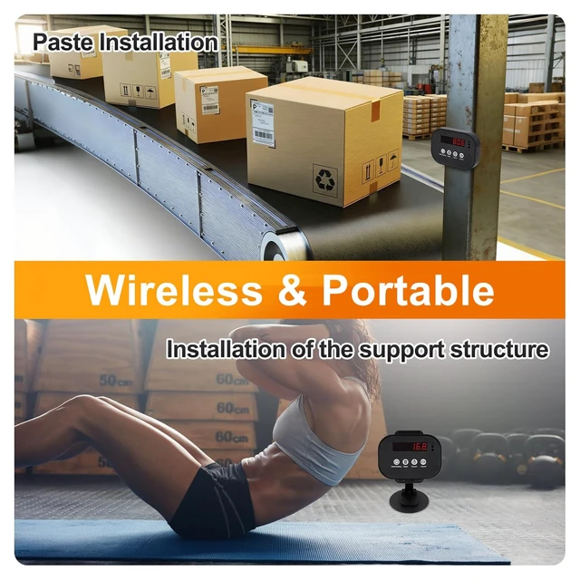 Alt view image 2 of 7 - Wireless Infrared LED Counter, 999999 Count, Rechargeable with Preset Alarm for Conveyor & Gym