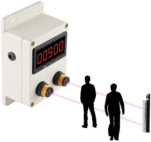 Main image of Bidirectional People Counter, Digital 0-99999, IR Sensor, 100-240V