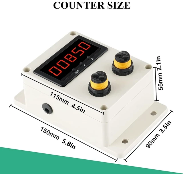 Alt view image 2 of 6 - Bidirectional People Counter, Digital 0-99999, IR Sensor, 100-240V