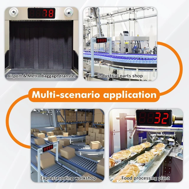Alt view image 3 of 7 - 4" Digital LED Counter, 9999 IR Sensor for Conveyor Belt Counting