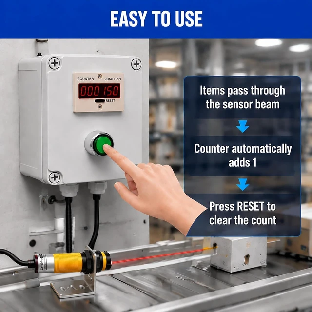 Alt view image 6 of 7 - 6-Digit Digital LED Counter, 0-999999 with Proximity Switch Sensor