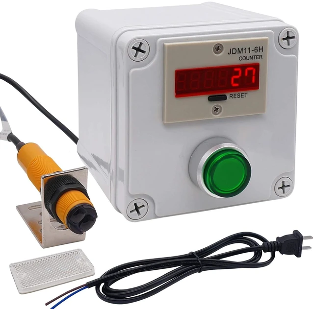 Main image of Infrared Wireless Visitor Counter, 6-Digit LED, 2m Distance NPN Photoelectric Sensor