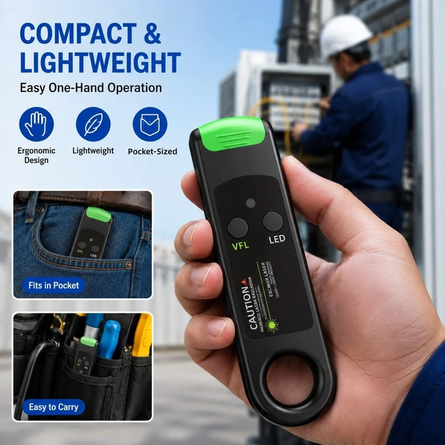 Alt view image 4 of 7 - 30KM Visual Fault Locator, Portable Green Light Tester for SC/FC/ST/LC