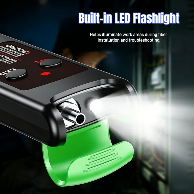 Alt view image 7 of 7 - 30KM Visual Fault Locator, Portable Green Light Tester for SC/FC/ST/LC