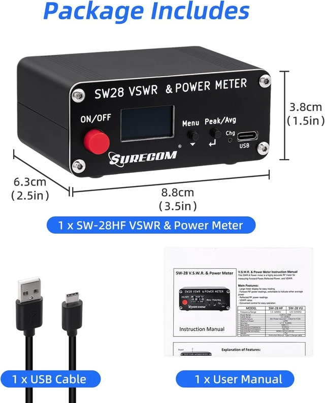 Alt view image 3 of 7 - Surecom SW-28HF SWR Meter, 1.5-60MHz 120W for HF Ham & CB Radio
