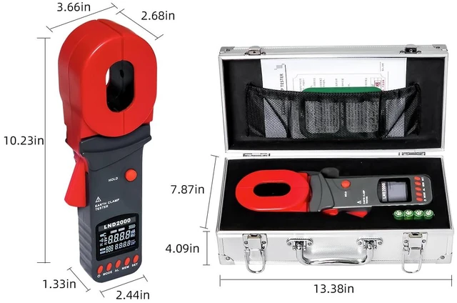 Alt view image 2 of 6 - 0.01-200 Clamp Ground Resistance Meter, Handheld Digital Earth Tester