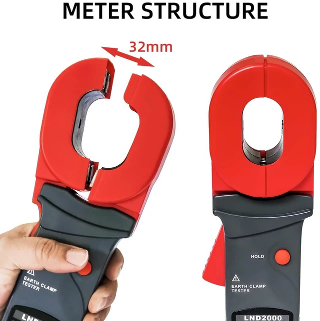 Alt view image 3 of 6 - 0.01-200 Clamp Ground Resistance Meter, Handheld Digital Earth Tester