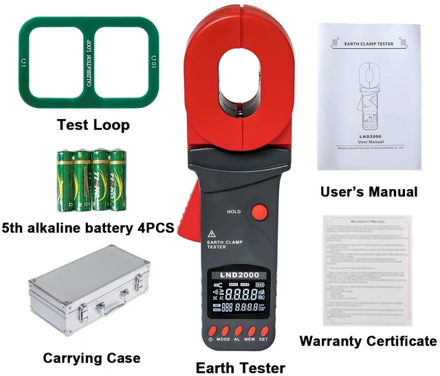 Alt view image 6 of 6 - 0.01-200 Clamp Ground Resistance Meter, Handheld Digital Earth Tester