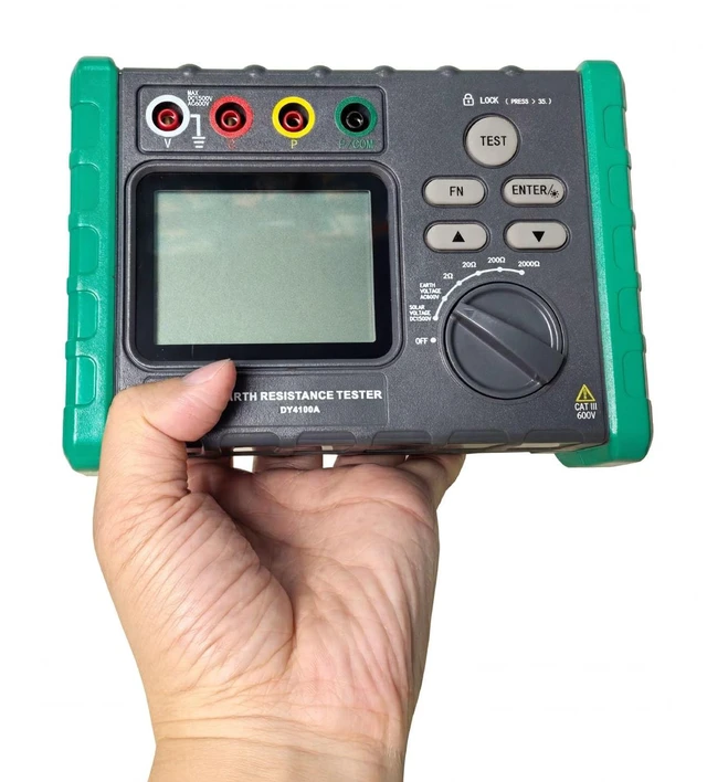 Alt view image 4 of 7 - Digital Ground Resistance Tester, 0.03-2000 Soil Resistivity Meter with Backlit LCD & Auto Test
