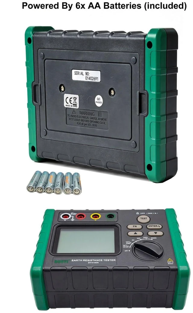 Alt view image 7 of 7 - Digital Ground Resistance Tester, 0.03-2000 Soil Resistivity Meter with Backlit LCD & Auto Test