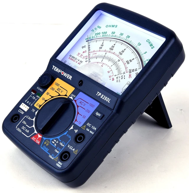 Alt view image 4 of 7 - TP8260L Analog Multimeter with Backlight & Transistor Check Dock