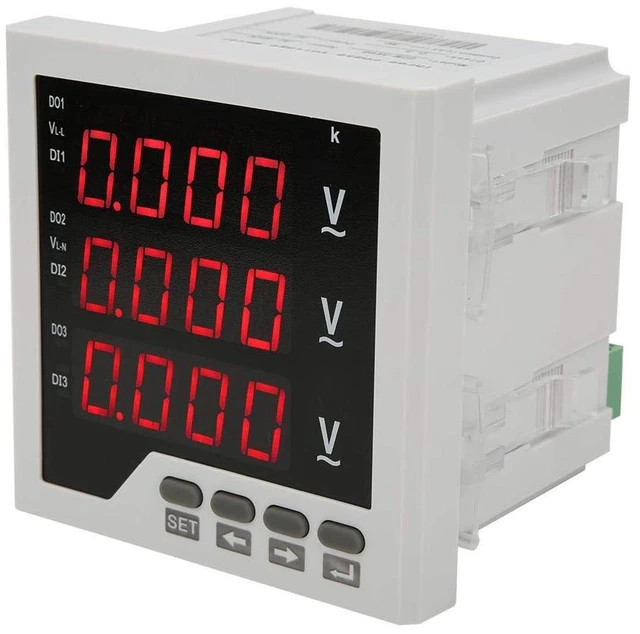 Main image of 3-Phase AC 450V Digital Voltmeter, DTM-AV96 Panel with Programmable Voltage/Current/Frequency