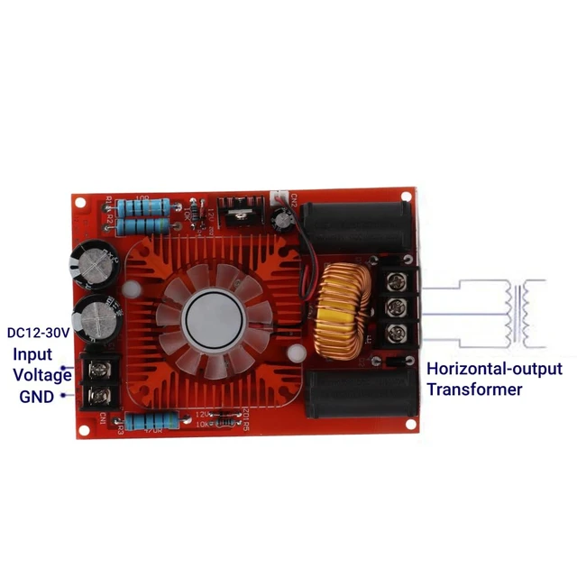 Alt view image 2 of 7 - 12V-30V ZVS Driver Module, High Voltage Generator with Flyback Transformer for Induction Heating