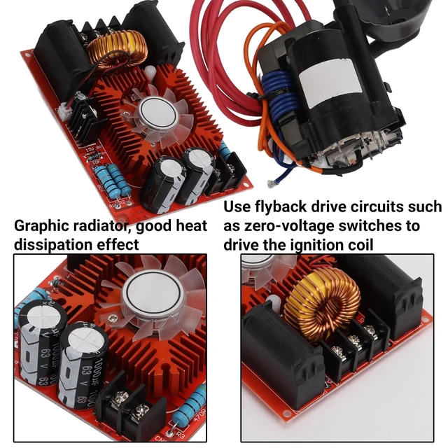 Alt view image 4 of 7 - 12V-30V ZVS Driver Module, High Voltage Generator with Flyback Transformer for Induction Heating