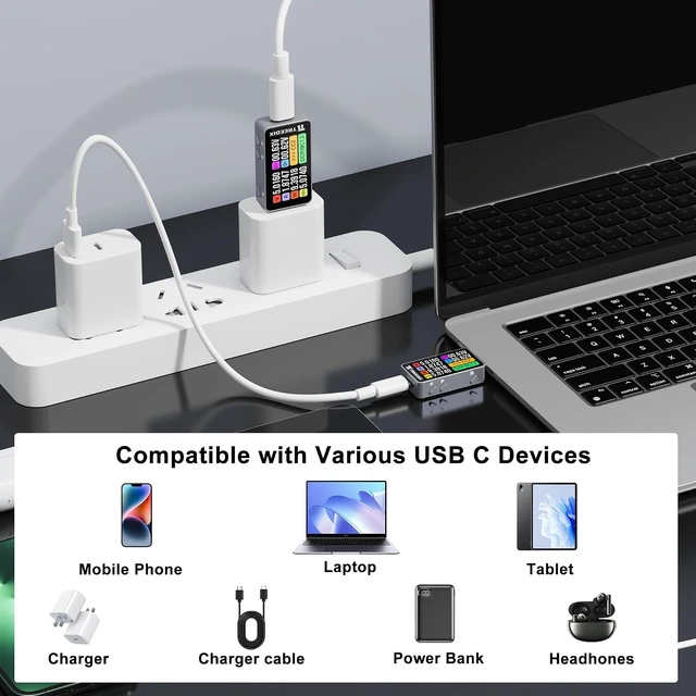 Alt view image 7 of 7 - USB-C Power Meter Tester, 4-32V 0-6A, PD3.1 with E-Marker