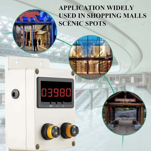 Alt view image 5 of 6 - Bidirectional People Counter, Digital 0-99999, IR Sensor, 100-240V