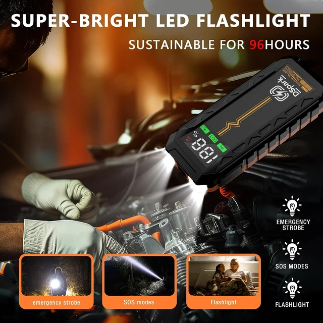 Alt view image 5 of 7 - 4000A 24000mAh Jump Starter, 12V Jump Box for Gas & 8.5L Diesel