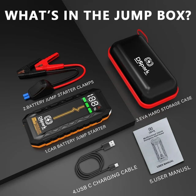 Alt view image 6 of 7 - 4000A 24000mAh Jump Starter, 12V Jump Box for Gas & 8.5L Diesel