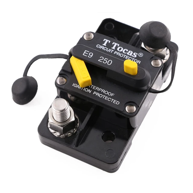 Alt view image 7 of 7 - 250A Marine Battery Switch Circuit Breaker, 3/8"-16 Stud, UL