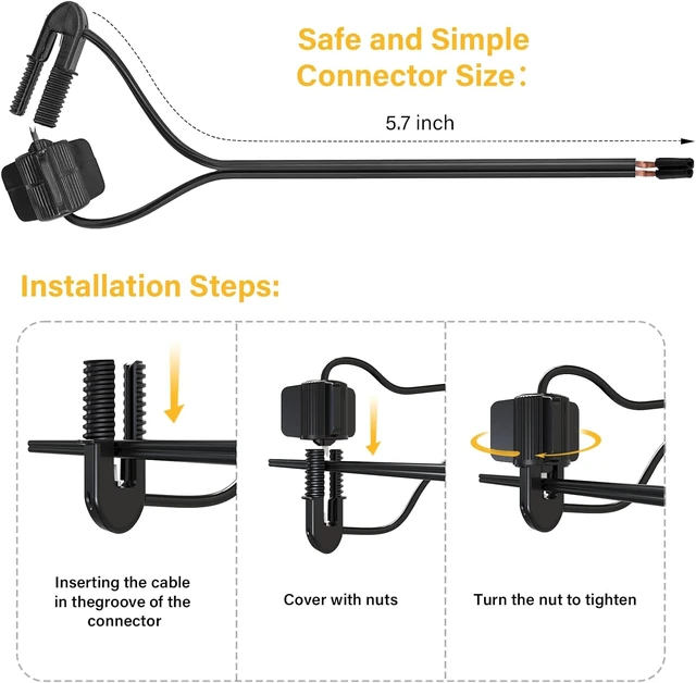 Alt view image 3 of 6 - 12-Pack Low Voltage Cable Connectors, Twist Lock with Screw Terminals for Landscape Lighting