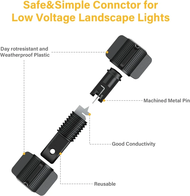 Alt view image 5 of 6 - 12-Pack Low Voltage Cable Connectors, Twist Lock with Screw Terminals for Landscape Lighting