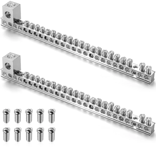 Main image of 2-Set Ground Bar Kit with 21 Terminal Positions & Ground Lug