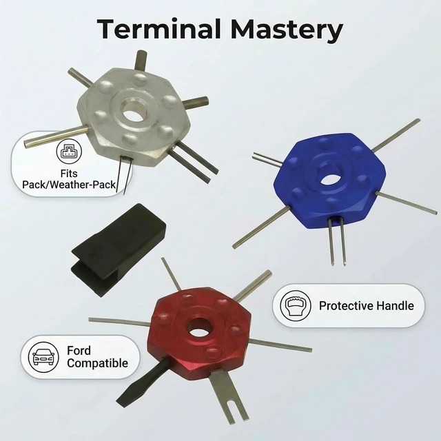 Alt view image 2 of 6 - 4-Piece Wire Terminal Release Tool Kit, Compatible with GM & Ford