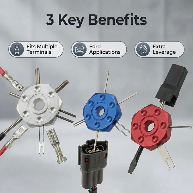 Alt view image 3 of 6 - 4-Piece Wire Terminal Release Tool Kit, Compatible with GM & Ford