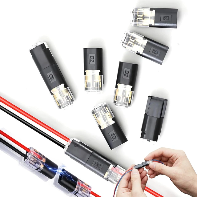 Main image of 100-Pack No-Tool No-Strip Locking Wire Connectors for Solid & Stranded, Quick Splice