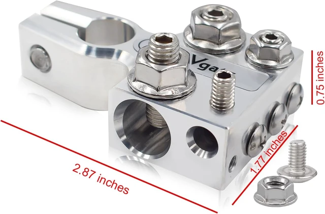 Alt view image 2 of 7 - 12-Way Battery Terminal Connector, 8AWG to 4/0 Gauge, Positive & Negative for SAE/DIN/EN Post