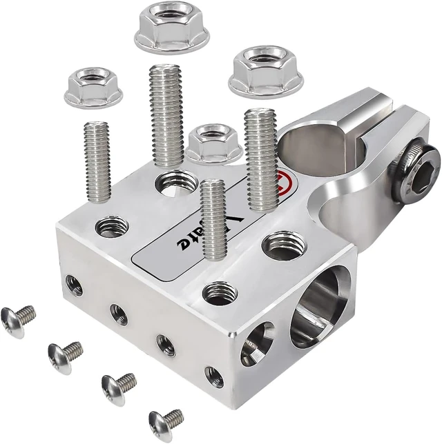 Alt view image 3 of 7 - 12-Way Battery Terminal Connector, 8AWG to 4/0 Gauge, Positive & Negative for SAE/DIN/EN Post