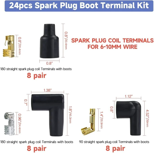 Alt view image 5 of 6 - Spark Plug Wire Crimping Kit with Ratcheting Crimper, 24 Terminals & Boots, up to 8.5mm
