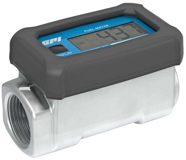 Main image of 01A Series Turbine Fuel Flow Meter, Aluminum, 3-30 GPM, Battery Digital Display