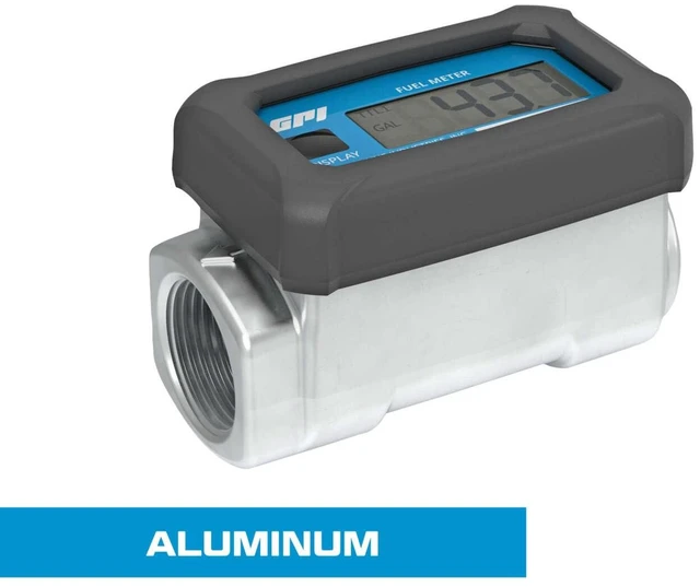 Alt view image 2 of 6 - 01A Series Turbine Fuel Flow Meter, Aluminum, 3-30 GPM, Battery Digital Display